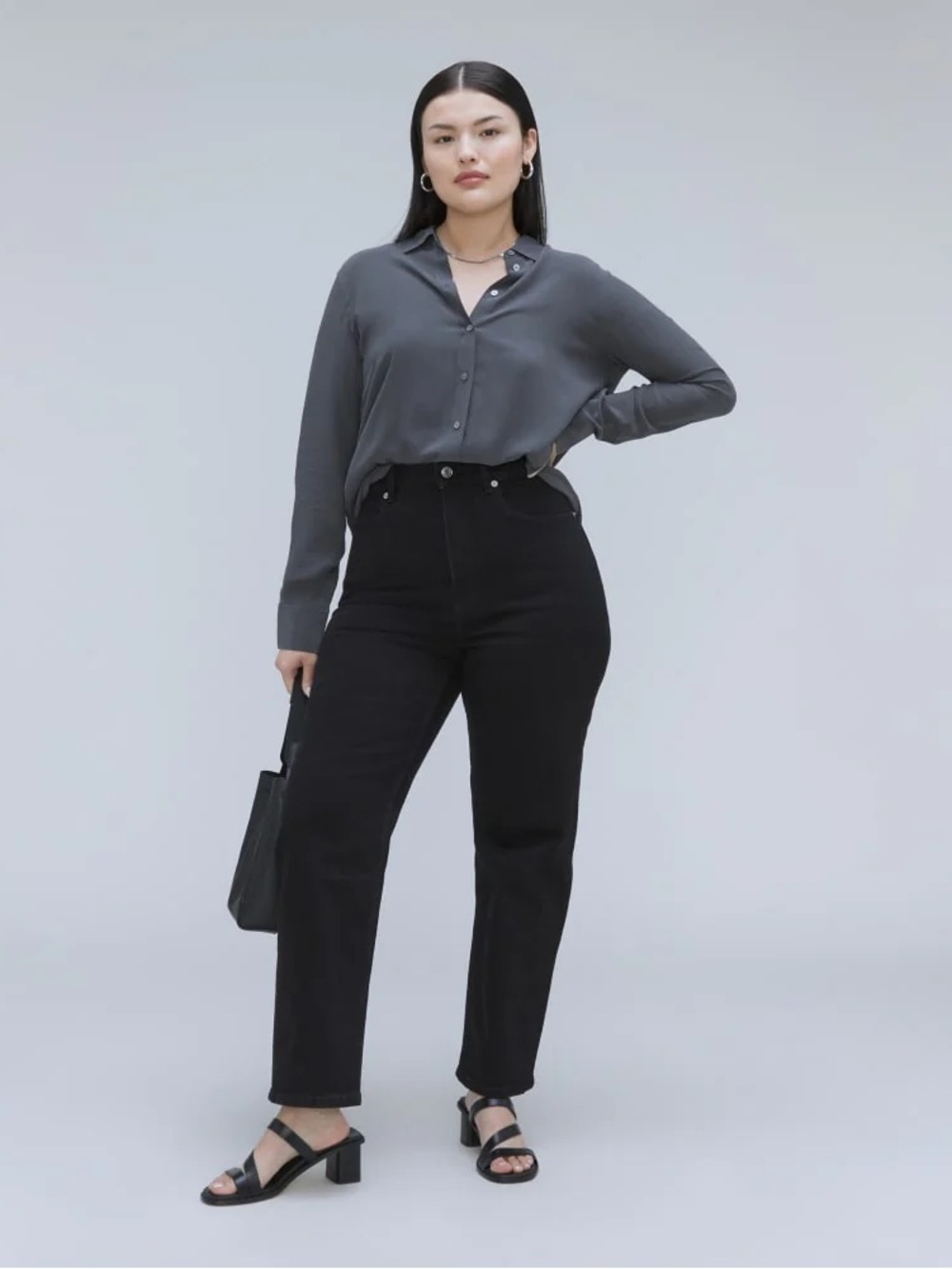 Everlane High-Rise Straight Leg Women Jeans - Black